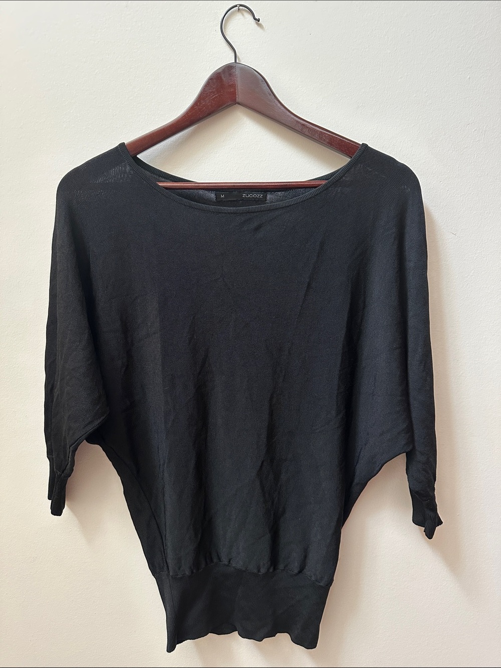 Black Long Sleeve Dolman Top
